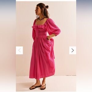 Free People Oasis Midi Dress Color: Beet Root XS NWT